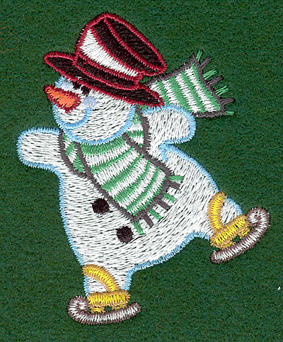 Embroidery Design: Skating snowman<br>2.46w X 3.00h