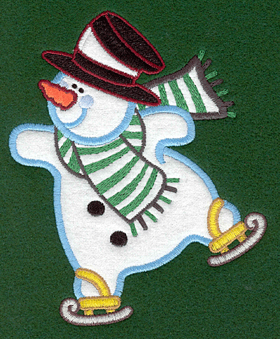 Embroidery Design: Skating snowman appliques<br>4.62w X 5.64h | Embroidery Legacy Embroidery Design: Skating snowman appliques<br>4.62w X 5.64h