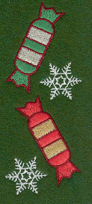 Embroidery Design: Snowflakes and crackers B<br>1.92w X 4.62h
