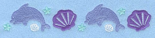Embroidery Design: Mini dolphin border<br>7.00w X 1.38h