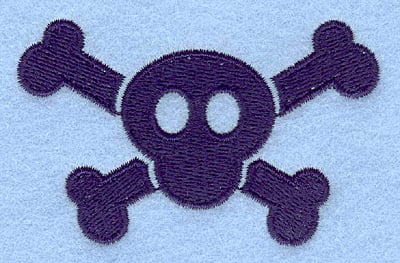 Embroidery Design: Skull and cross bones<br>3.00w X 1.87h