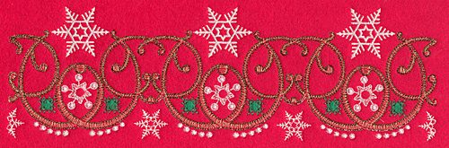 Embroidery Design: Snowflake border D large<br>10.90w X 3.43h