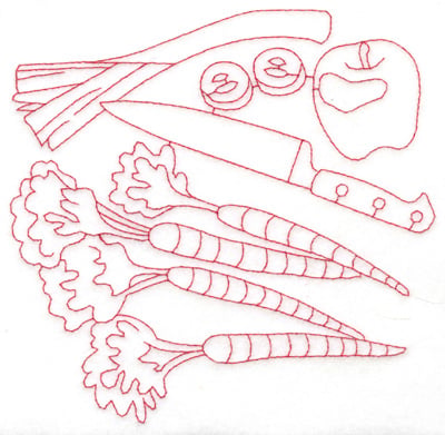 Embroidery Design: Fruit and Veggies large<br> 6.00w X 5.86h