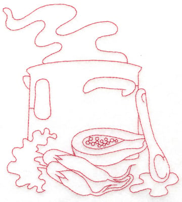 Embroidery Design: Pot parsnips and papaya large<br> 5.49w X 5.97h