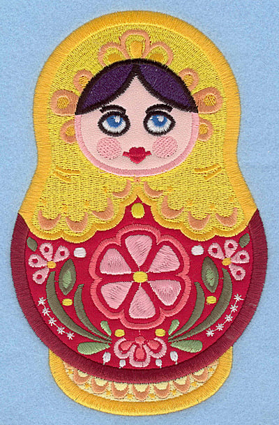 Embroidery Design: Matryoshka Doll A Appliques large<br>4.47w X 7.00h