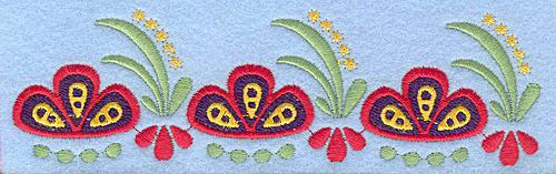 Embroidery Design: Flower G large<br> 6.35w X 1.84h | Embroidery Legacy Embroidery Design: Flower G large<br> 6.35w X 1.84h