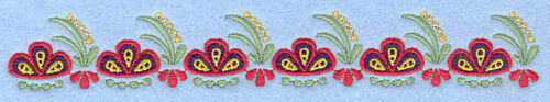 Embroidery Design: Floral border<br>7.00w X 1.02h