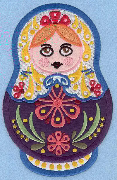 Embroidery Design: Matryoshka Applique Doll B large <br>4.47"w X 7.00"h | Embroidery Legacy Embroidery Design: Matryoshka Applique Doll B large <br>4.47"w X 7.00"h