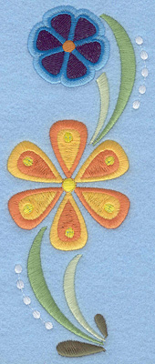 Embroidery Design: Floral Combo B large <br>2.84"w X 7.00"h