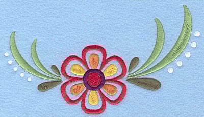 Embroidery Design: Floral Combo D large <br>7.00"w X 4.01"h