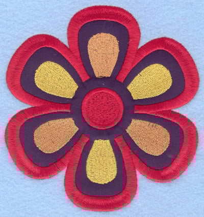 Embroidery Design: Applique Flower large <br>5.00"w X 5.32"h
