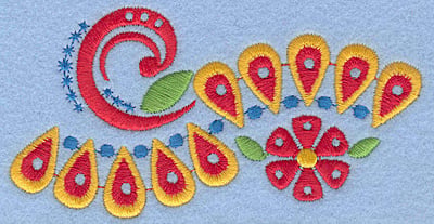 Embroidery Design: Floral Combo G large <br>4.56"w X 2.35"h