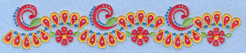 Embroidery Design: Floral border <br>7.00"w X 1.31"h