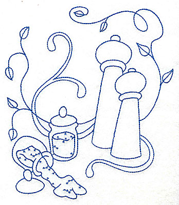 Embroidery Design: Salt and pepper shakers large<br> 6.00w X 6.91h