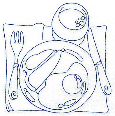 Embroidery Design: Breakfast place setting large<br> 6.69w X 6.91h