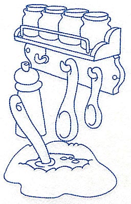Embroidery Design: Kitchen spice rack large<br> 4.39w X 6.94h