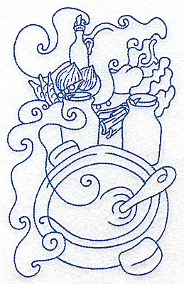 Embroidery Design: Cooking pot large<br> 4.34w X 6.94h