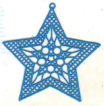 Embroidery Design: Lace Star Ornament 6 large<br>4.99w X 4.95h