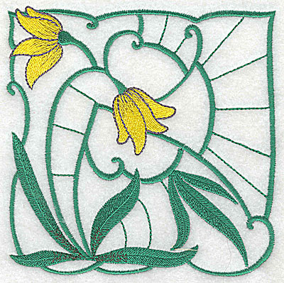 Embroidery Design: Lily Block 4 large<br> 4.94w X 4.88h | Embroidery Legacy Embroidery Design: Lily Block 4 large<br> 4.94w X 4.88h