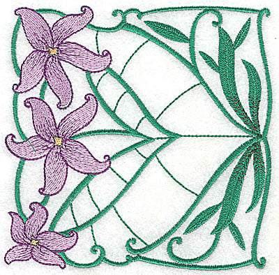 Embroidery Design: Lily Block 6 large<br> 4.94w X 4.88h