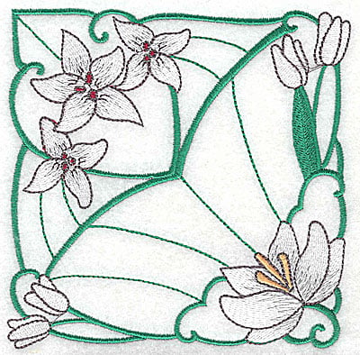 Embroidery Design: Lily Block 8 large<br> 4.94w X 4.94h