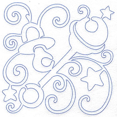 Embroidery Design: Pacifier and rattle large<br> 6.97w X 7.01h