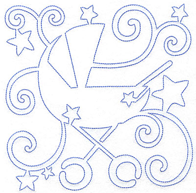 Embroidery Design: Baby Carriage large<br> 7.02w X 7.05h