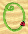 Embroidery Design: Ladybug Letters 0<br>1.25"w X 1.62"h | Embroidery Legacy Embroidery Design: Ladybug Letters 0<br>1.25"w X 1.62"h