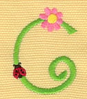 Embroidery Design: Ladybug Letters C <br> 1.29w X 1.79h