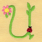 Embroidery Design: Ladybug Letters U <br> 1.60w X 1.81h