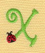 Embroidery Design: Ladybug Letters x<br> 0.93w X 1.08h | Embroidery Legacy Embroidery Design: Ladybug Letters x<br> 0.93w X 1.08h