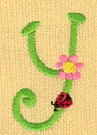 Embroidery Design: Ladybug Letters y<br> 1.16w X 1.83h