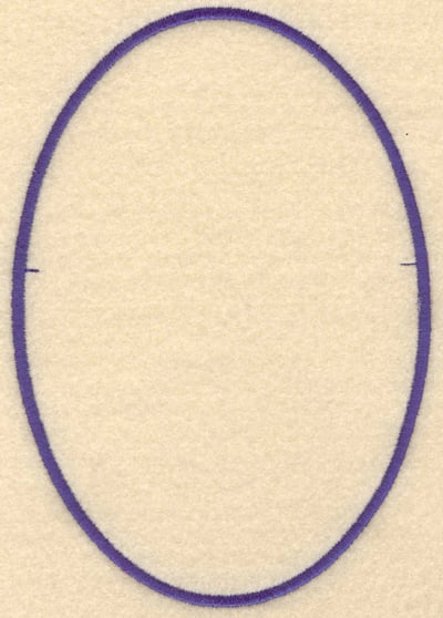 Embroidery Design: Oval pouch pack outline<br>4.85"w x 6.97"h