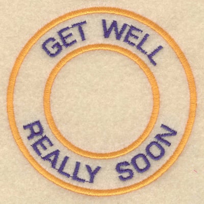 Embroidery Design: Get well really soon<br>3.80"w X 3.80"h | Embroidery Legacy Embroidery Design: Get well really soon<br>3.80"w X 3.80"h