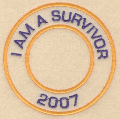 Embroidery Design: I am a survivor 2007<br>3.80"w X 3.80"h