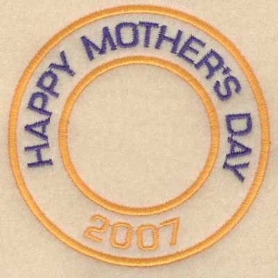 Embroidery Design: Happy mother's day 2007<br>3.80"w X 3.80"h