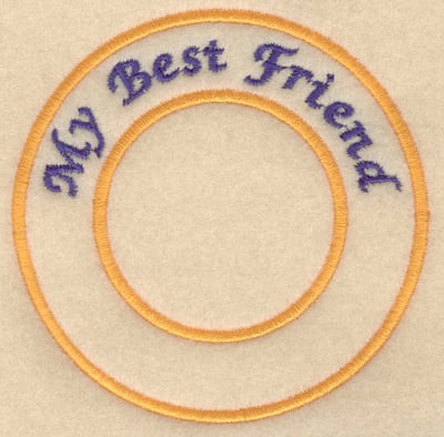 Embroidery Design: My best friend<br>3.80"w X 3.80"h