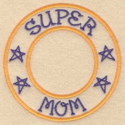 Embroidery Design: Super mom<br>3.80"w X3.80"h