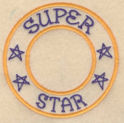 Embroidery Design: Super star<br>3.80"w X 3.80"h