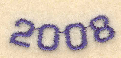 Embroidery Design: 2008<br>1.47"w X 0.50"h