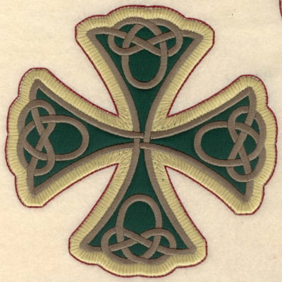 Embroidery Design: Large Consecration cross applique<br>6.12w X 6.13h