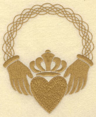 Embroidery Design: Large Claddagh Heart<br>4.53w X 5.45h | Embroidery Legacy Embroidery Design: Large Claddagh Heart<br>4.53w X 5.45h