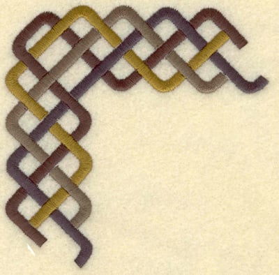 Embroidery Design: Large corner band plait<br>4.04w X 4.04h