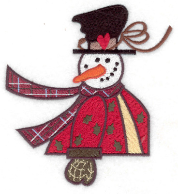 Embroidery Design: Snowman large<br> 4.50w X 4.94h | Embroidery Legacy Embroidery Design: Snowman large<br> 4.50w X 4.94h