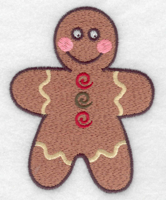 Embroidery Design: Gingerbread man large<br> 3.07w X 3.89h