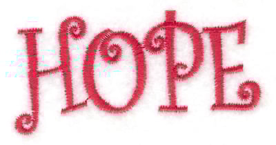 Embroidery Design: Hope<br> 2.80w X 1.38h