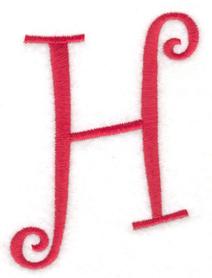 Embroidery Design: H upper case<br> 2.75w X 4.00h