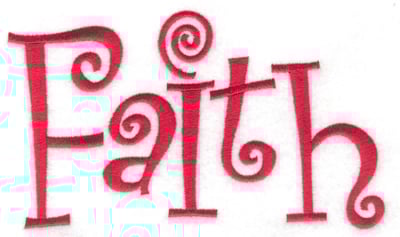 Embroidery Design: Faith<br> 6.02w X 3.61h