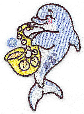 Embroidery Design: Dolphin with horn<br> 2.79w X 3.89h