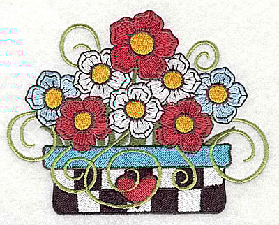 Embroidery Design: Flower in planter large<br> 4.98w X 3.88h | Embroidery Legacy Embroidery Design: Flower in planter large<br> 4.98w X 3.88h